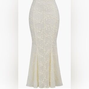 House of CB Cream Floral Maxi Skirt